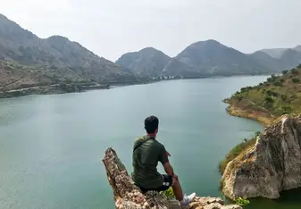 A guy at a fjord.