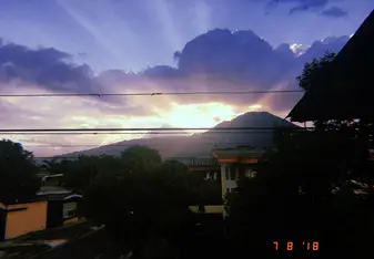 Volcano from guest house 