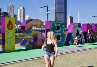 Me with the Brisbane sign in south beach