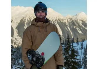 A guy in snowboarding gear.