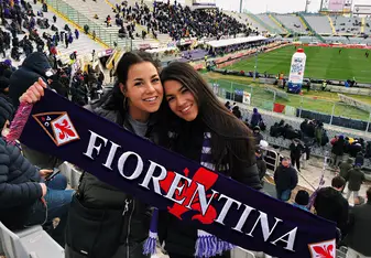 Me and a friend at a Fiorentina game