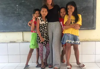 My girls and I during the break