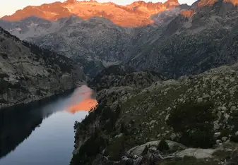 View of the Pyrenees mountains from the two day hike