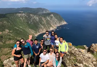 Group photo whiile on a hike in Galicia