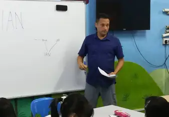 Teaching refugee children from Myanmar in Kuala Lumpur 