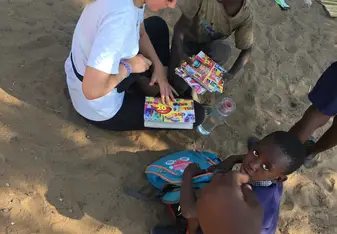 Reading with the children 