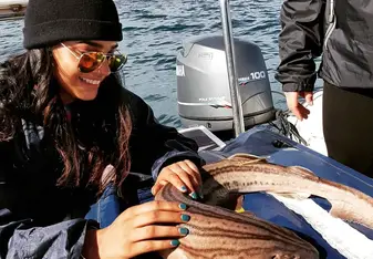 The first shark I ever caught, measuring around 3-foot long