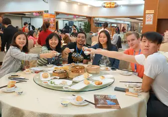 Enjoying Chinese tea 