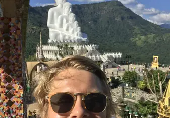 Selfie at Wat Prathat Phasornkaew
