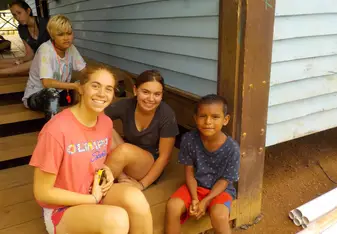 A photo of my best friend and I with our friend we met who is part of the indigenious Bri-Bri community in Talamanca, Costa Rica.