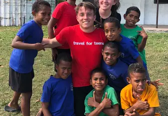 Having a blast with the local children at Nacula Island School!