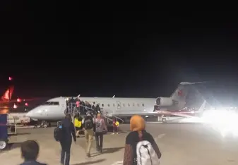 Getting on the plane 