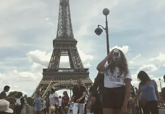 This photo was taken when I first arrived in Paris and went to the Eiffel Tower.