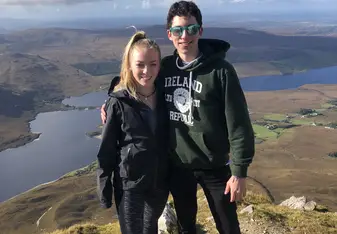 Julia and I on too of a mountain with the most amazing views.