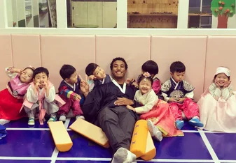 Celebrating the Chuseok with some of the children