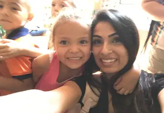 Selfie with one of the day care kids