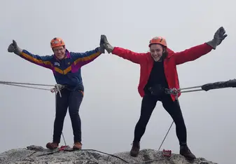 Abseiling off Table Mountain