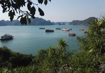 View of Halong Bay on a weekend getaway to Cat Ba Island.