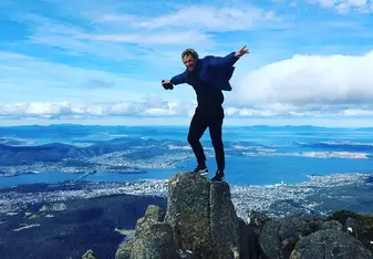 male on a mountain
