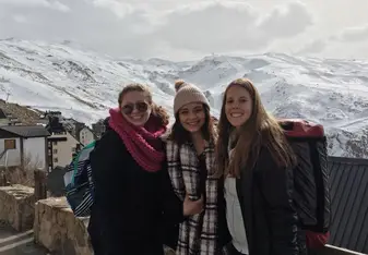 A few of my friends and I in the Sierra Nevada Mountains about a 45 minute bus ride away from Granada!