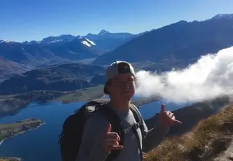 Reaching the summit of Roy's Peak in Wanaka, New Zealand. 