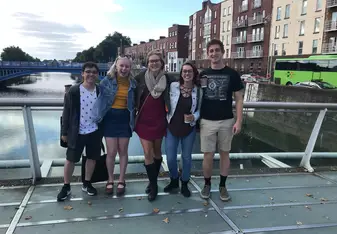 Flatmates exploring the city during orientation week