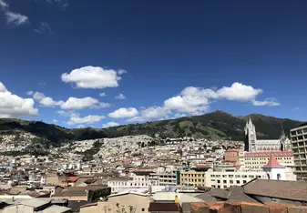 Ecuador has amazing views no matter where you look! This was the view from the top of our hostel in Quito. 
