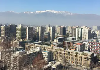 A view of Santiago from Cerro San Cristobal near the city center