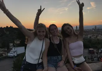 Here are my friends and I at the Micheal Angelo view point overlooking the beautiful city of Florence.