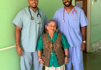 Our new grandmother with us on our last day volunteering :(
