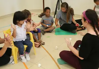 Teaching kids with disabilities.