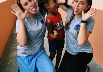 Making funny faces 