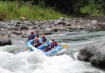 Three-hour whitewater raft through mountains