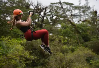 Ziplining through the rainforest