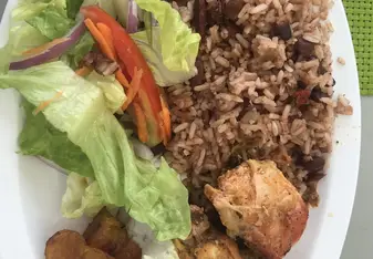 This is an example of a typical food option we had. Rice and meat was almost always available.