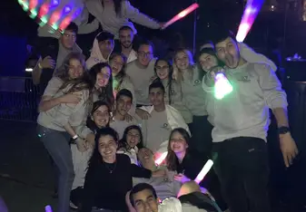 After a day of volunteering in a Jerusalem and a concert. 
