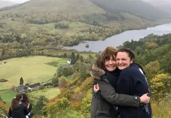 My site director, Jeanna, and I in the southern Scottish highlands. 