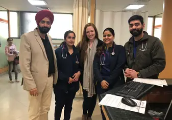 At the hospital with the E.D staff