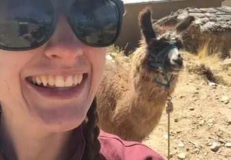 Me and my llama in Lake Titicaca!