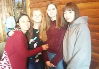 Saying goodbye to the students 