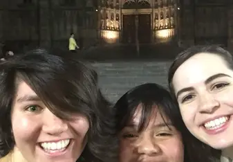 In front of the Cathedral of Barcelona