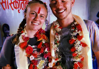 Welcome Ceremony in Paslang Village (and Ethan's well timed blink)