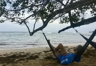Relaxing after a great day of studying Mangroves/Seagrasses!