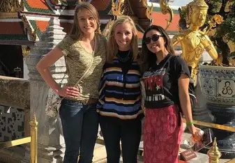 Touring the Temple of the Jade Buddha with new friends!