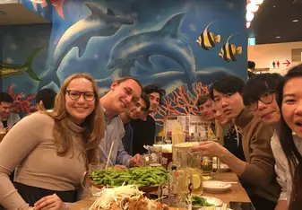 Farewell dinner with some beautiful people from the intern group! 