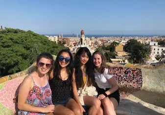 My friends and I at Parque Guell