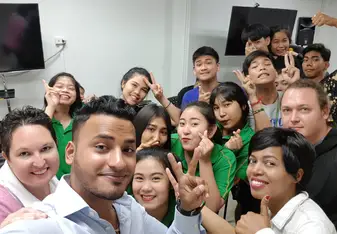 With students 