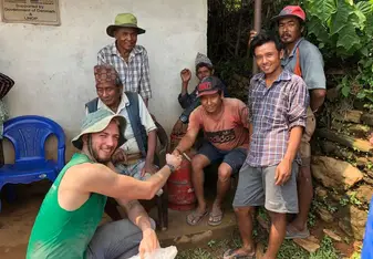 Saying goodbye to the locals 