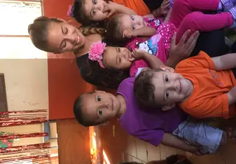 Volunteering in a kindergarden