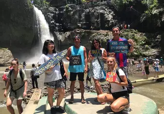 Fun at the waterfalls